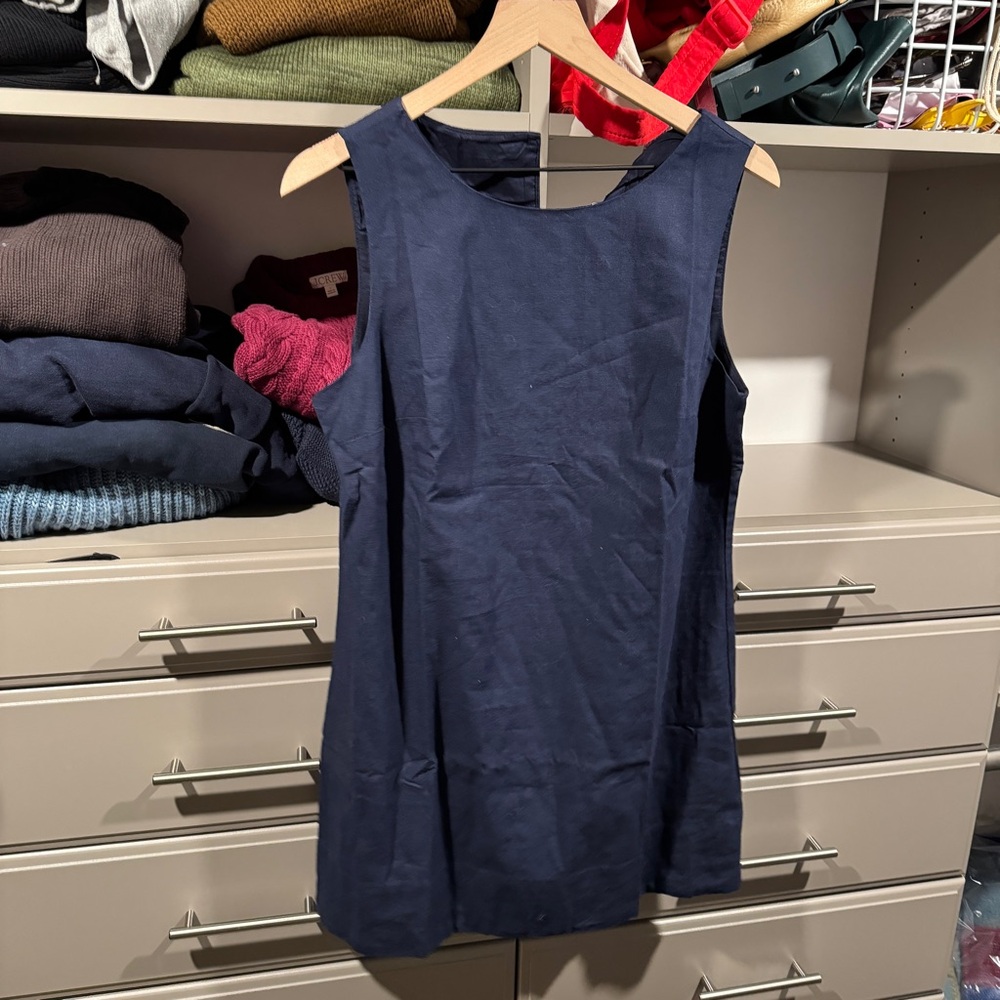 Sleeveless Navy Blue Dress
